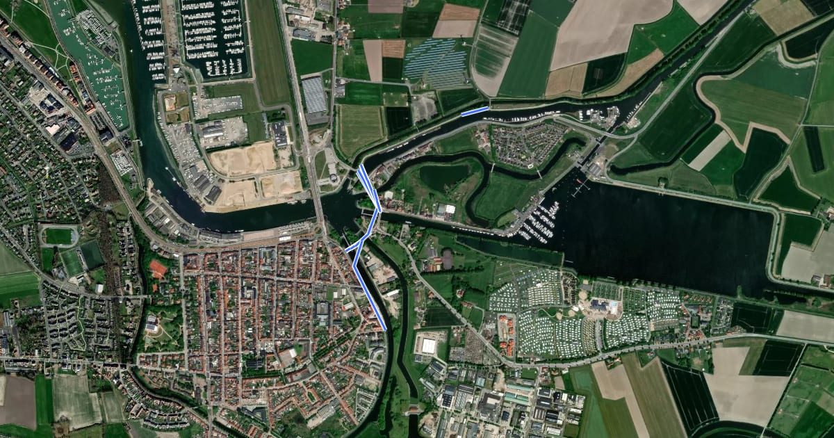 Маршрут F39 Fietssnelweg Nieuwpoort (omleiding) на спутниковом снимке
