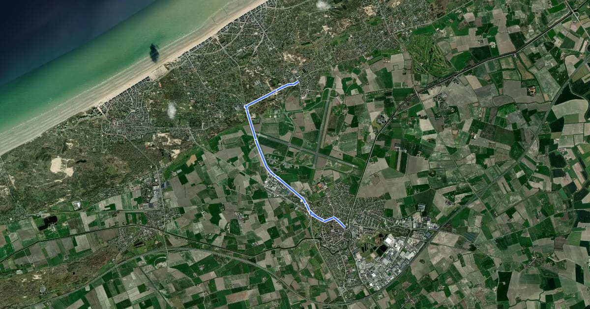 Маршрут F391Alt Fietssnelweg Veurne - Koksijde на спутниковом снимке
