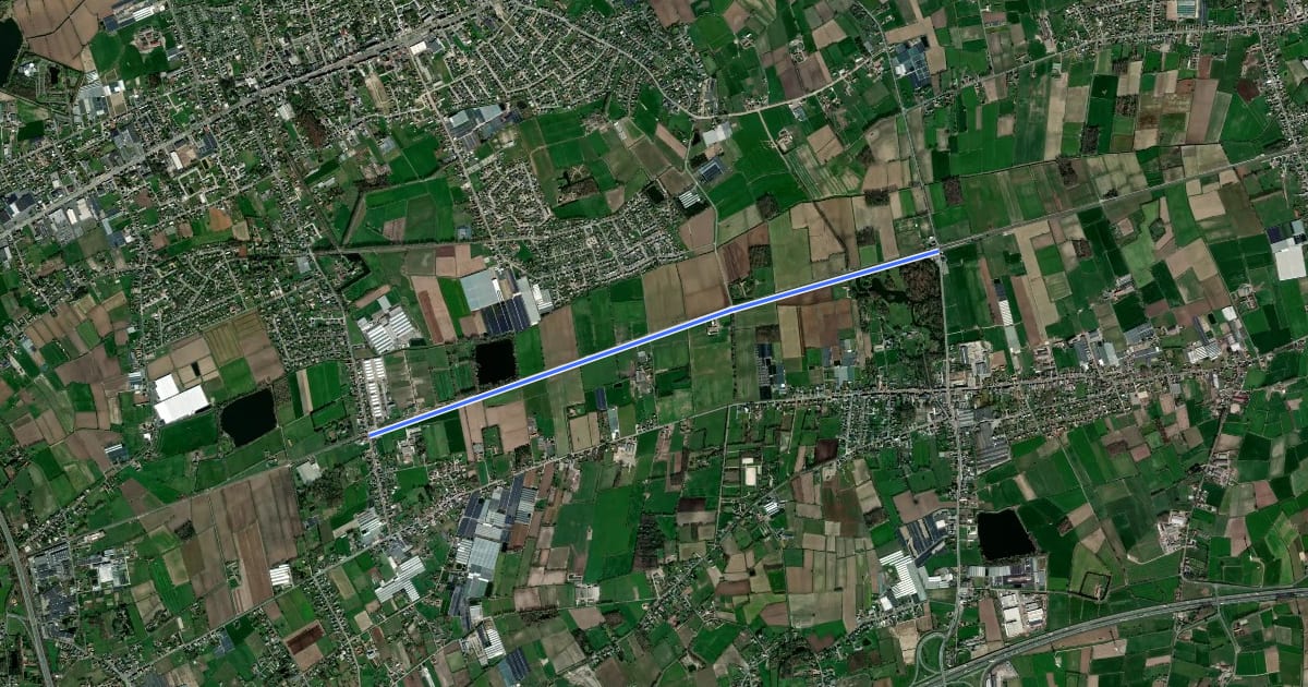 Маршрут F4 Fietssnelweg Destelbergen - Beervelde на спутниковом снимке