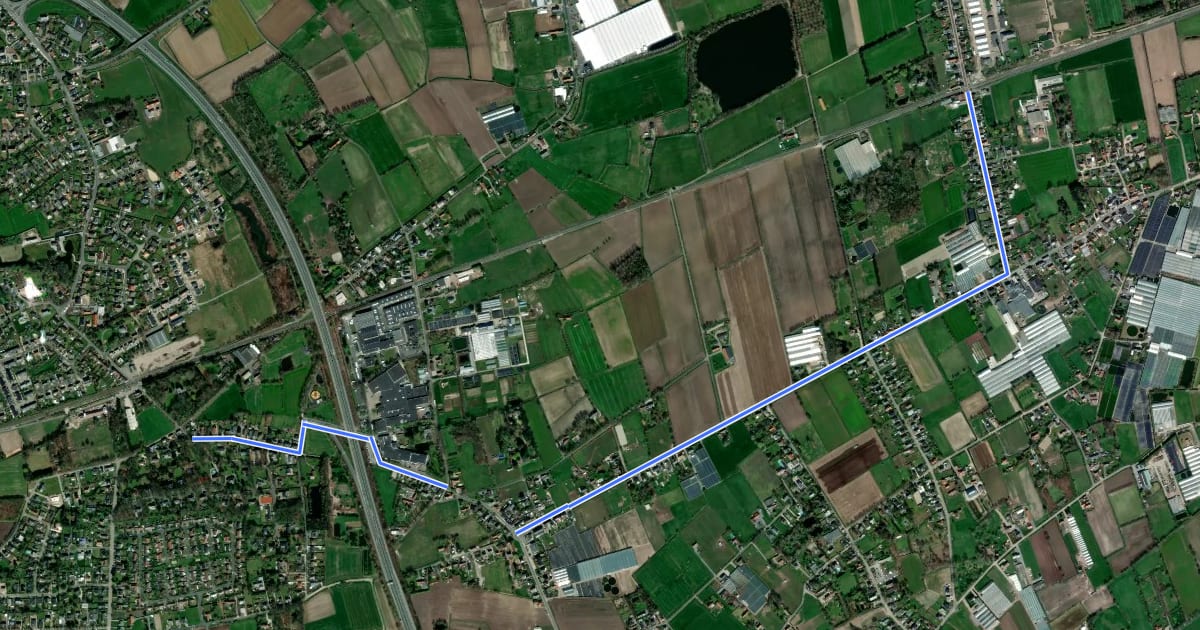 Маршрут F4 Fietssnelweg Destelbergen (omleiding) на спутниковом снимке