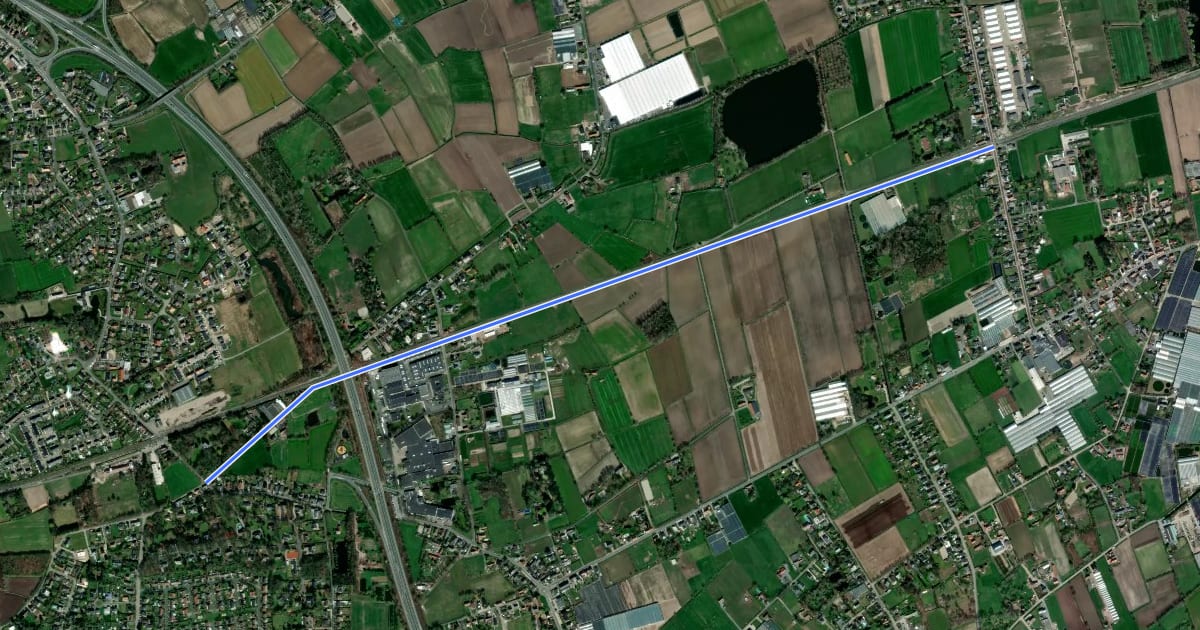 Маршрут F4 Fietssnelweg Destelbergen (wenslijn) на спутниковом снимке