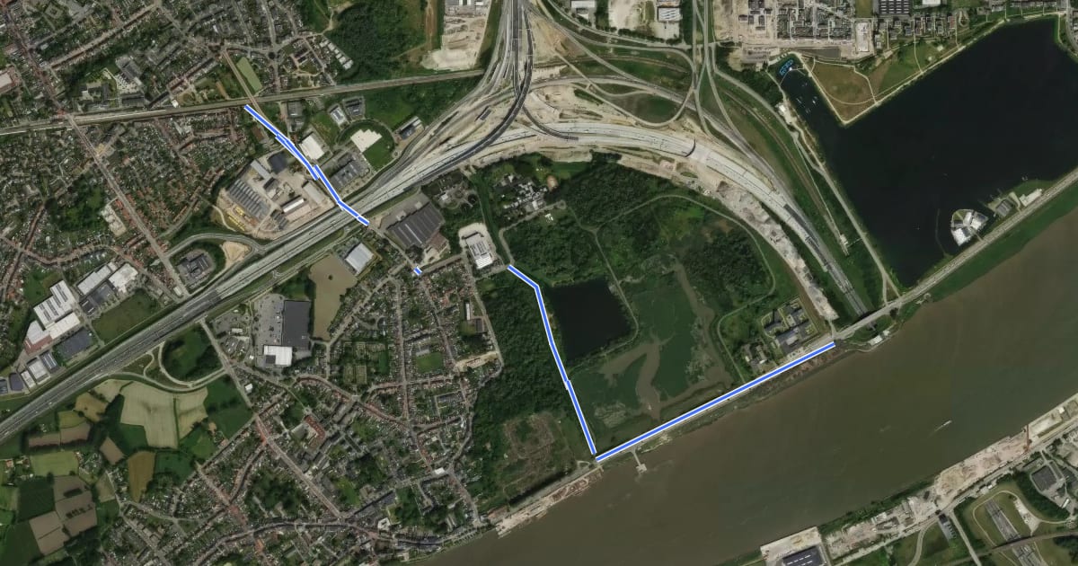 Маршрут F4 Fietssnelweg Zwijndrecht - Antwerpen (omleiding) на спутниковом снимке