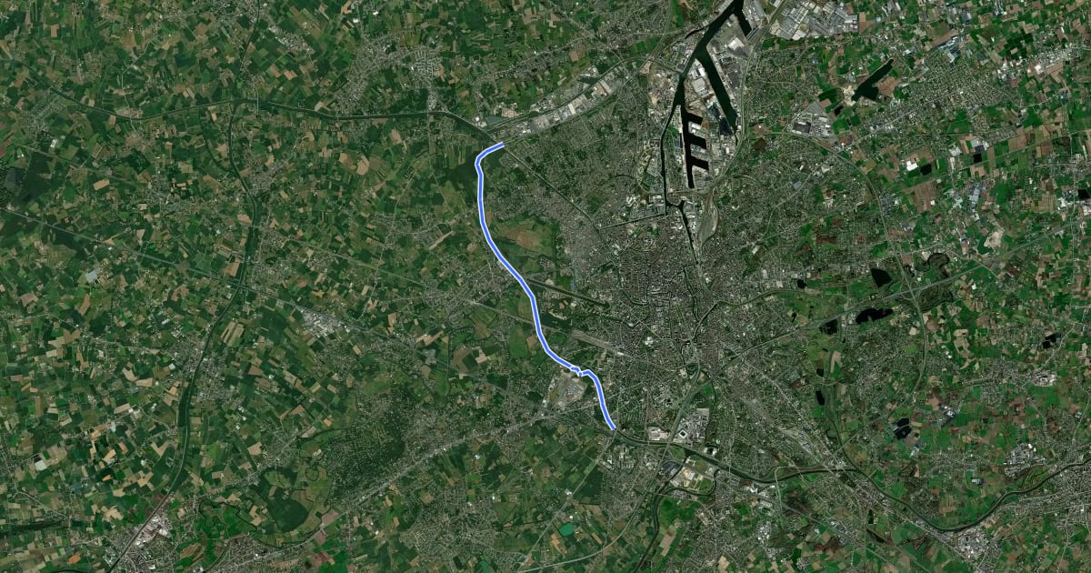 Маршрут F40 Fietssnelweg Buitenring R4 Drongen на спутниковом снимке