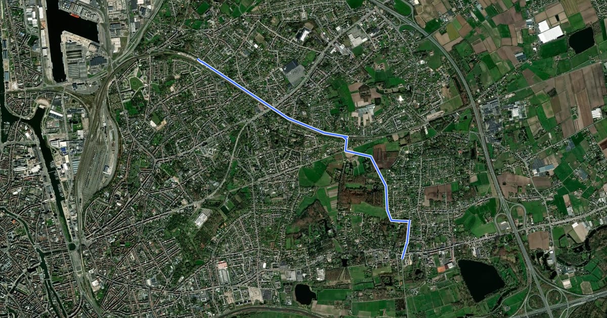 Маршрут F40 Fietssnelweg Destelbergen (wenslijn) на спутниковом снимке