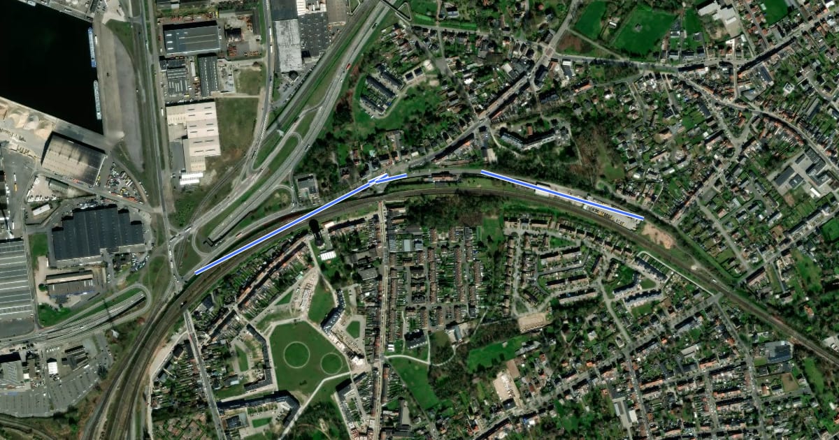 Маршрут F40 Fietssnelweg Sint-Amandsberg на спутниковом снимке