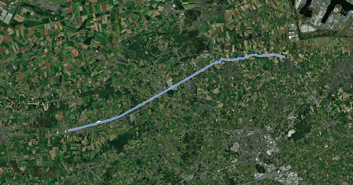 Маршрут F41 Fietssnelweg Moerbeke - Vrasene на спутниковом снимке