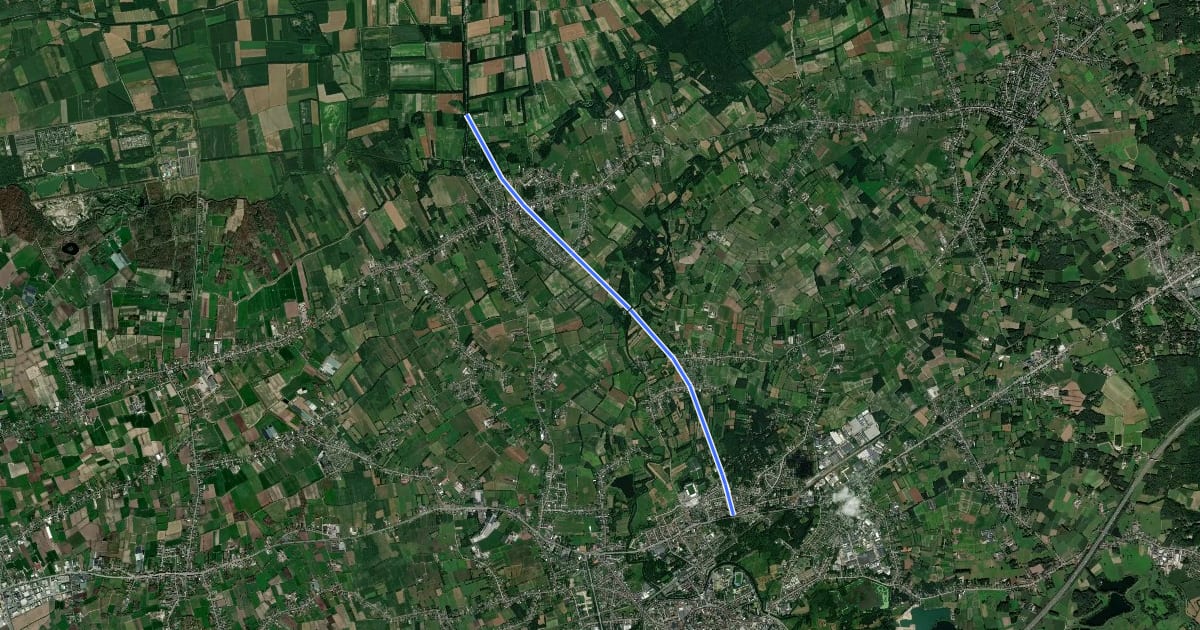 Маршрут F412 Fietssnelweg Lokeren - Moerbeke на спутниковом снимке