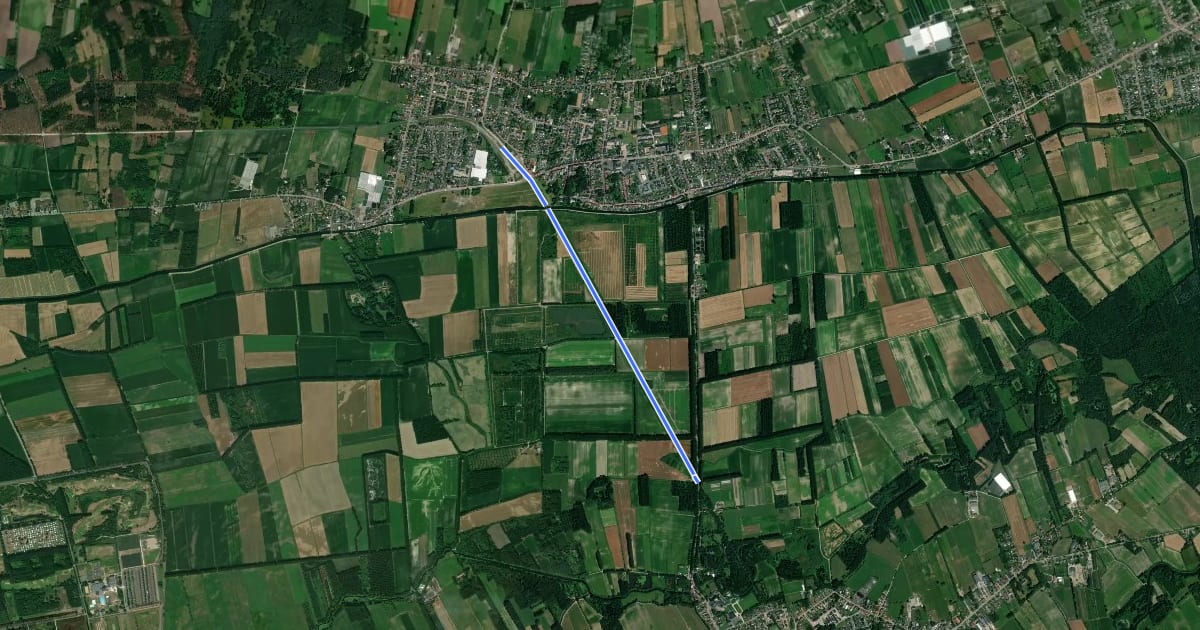 Маршрут F412 Fietssnelweg Lokeren - Moerbeke (wenslijn) на спутниковом снимке