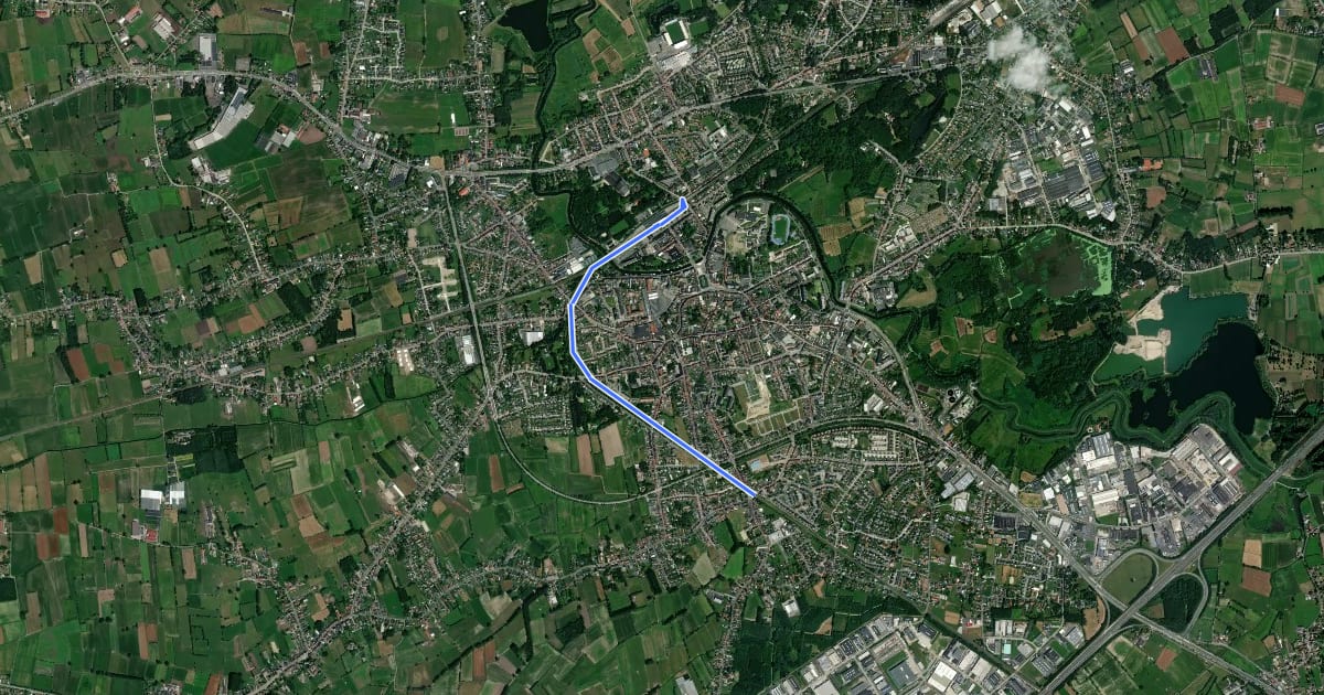 Маршрут F413 Fietssnelweg Lokeren (wenslijn) на спутниковом снимке