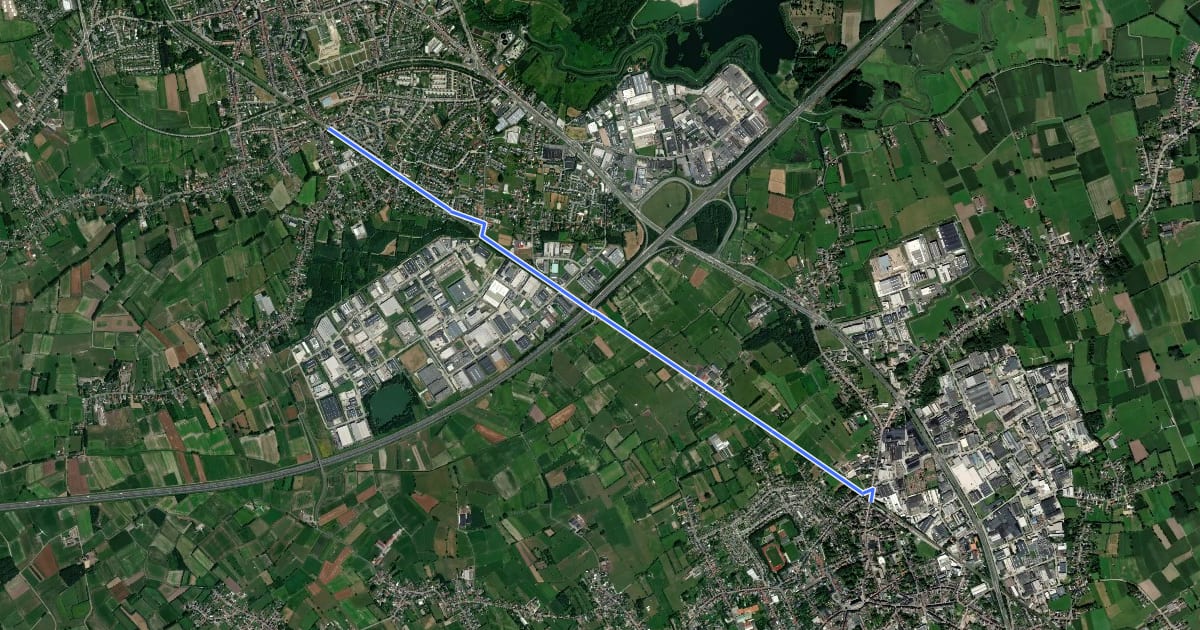 Маршрут F413 Fietssnelweg Lokeren - Zele на спутниковом снимке