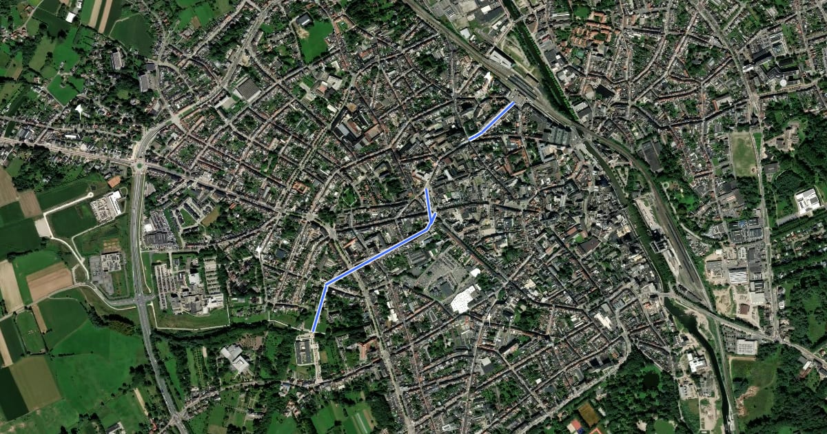 Маршрут F414 Fietssnelweg Aalst на спутниковом снимке
