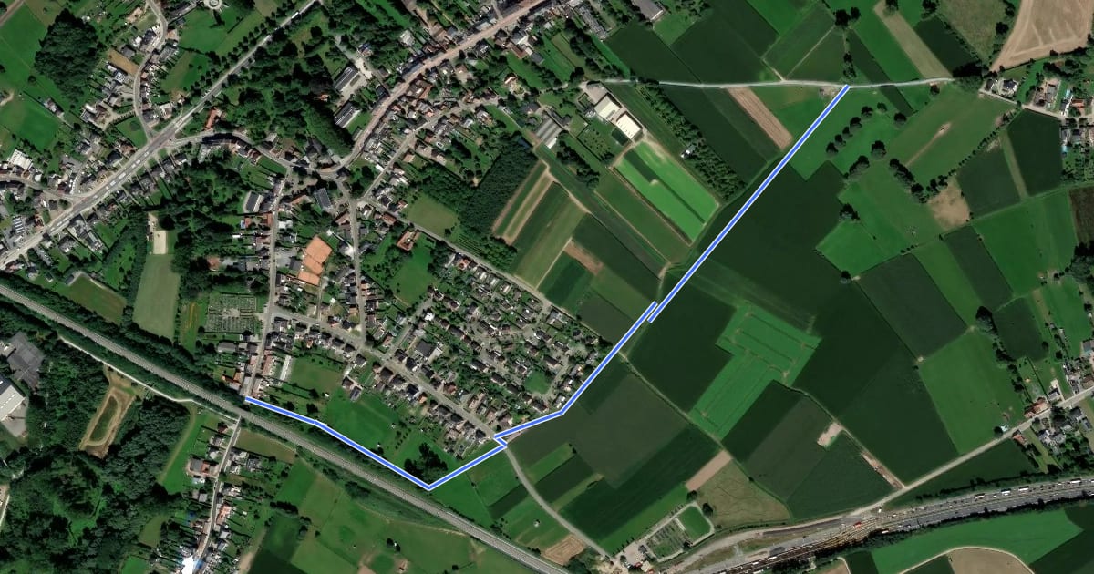 Маршрут F414 Fietssnelweg Erpe (wenslijn) на спутниковом снимке