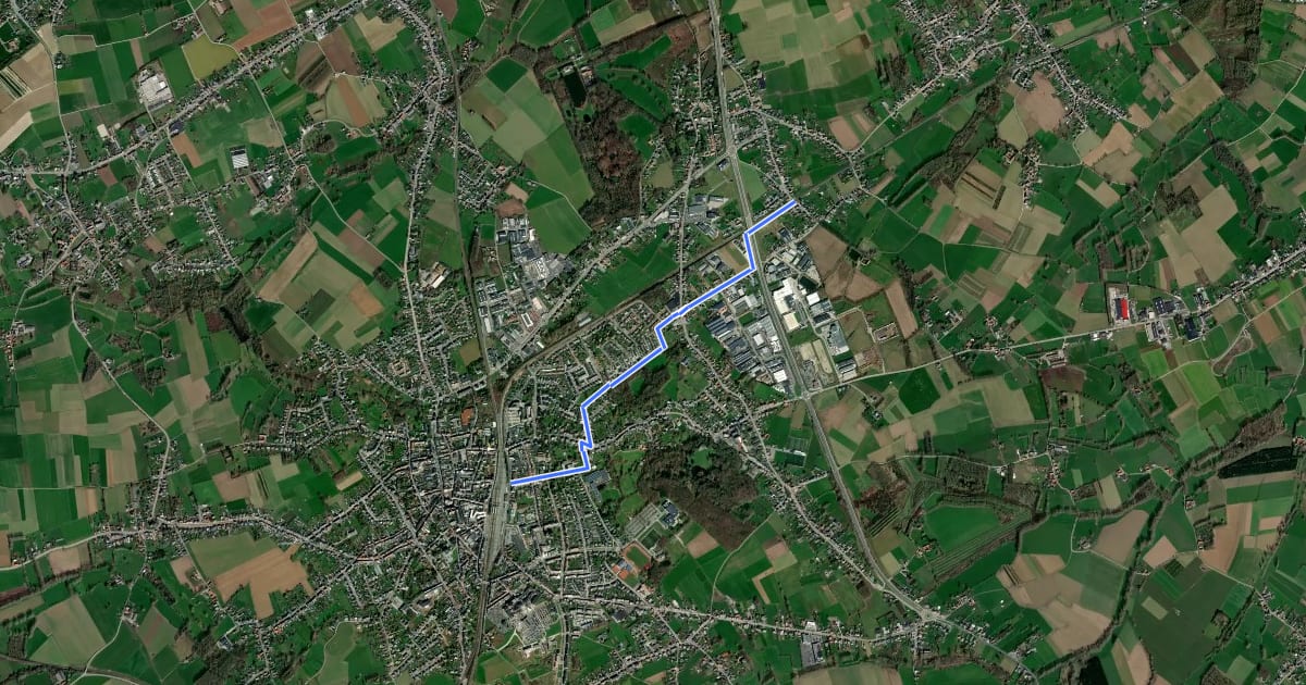 Маршрут F414 Fietssnelweg Grotenberge - Zottegem на спутниковом снимке