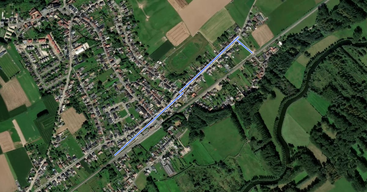 Маршрут F416 Fietssnelweg Appelterre на спутниковом снимке