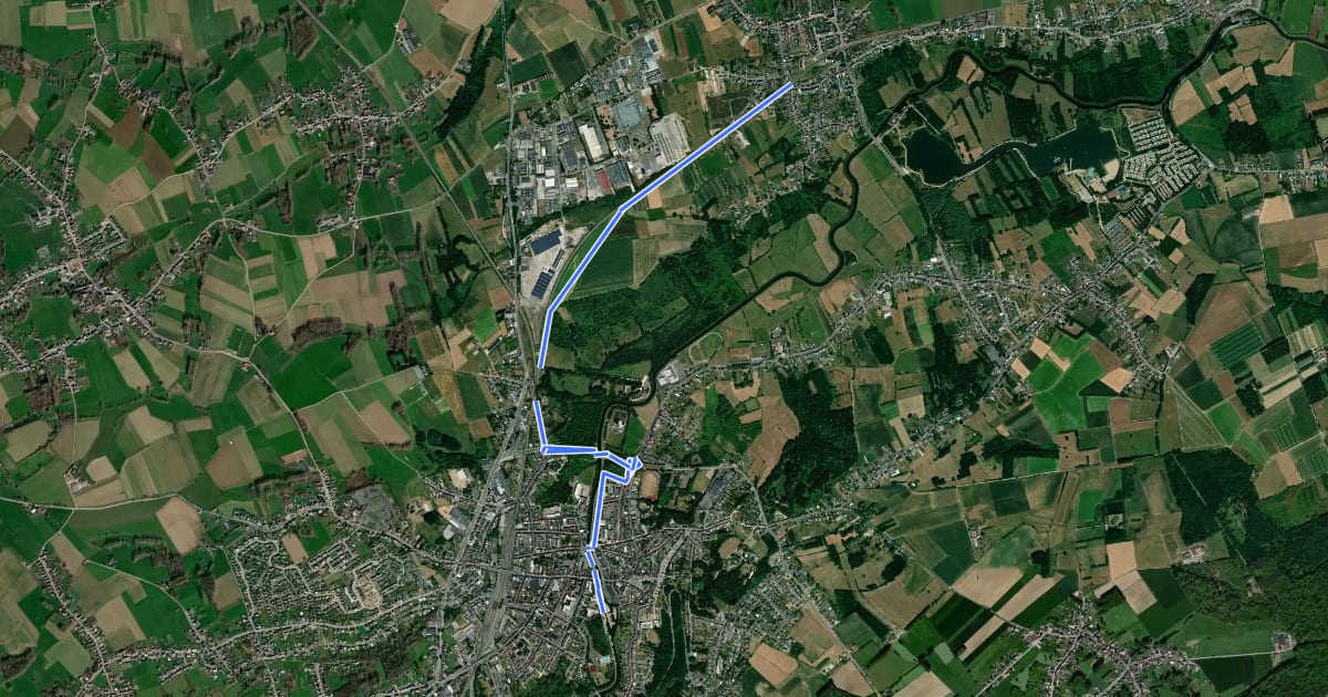 Маршрут F416 Fietssnelweg Geraardsbergen на спутниковом снимке