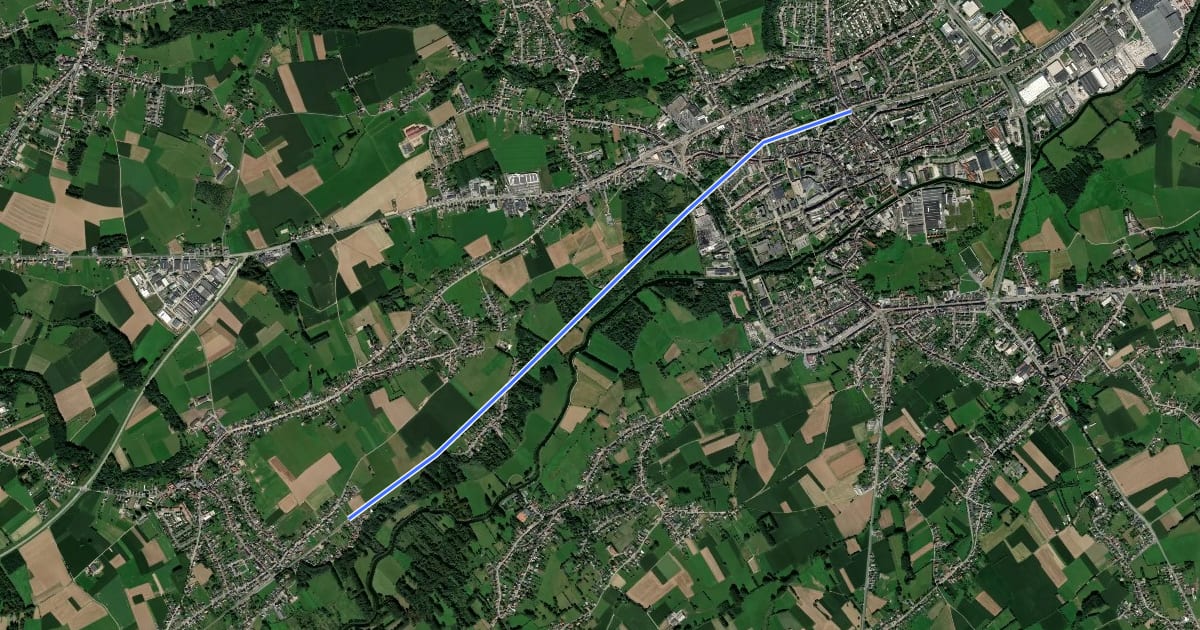 Маршрут F416 Fietssnelweg Ninove - Appelterre (wenslijn) на спутниковом снимке