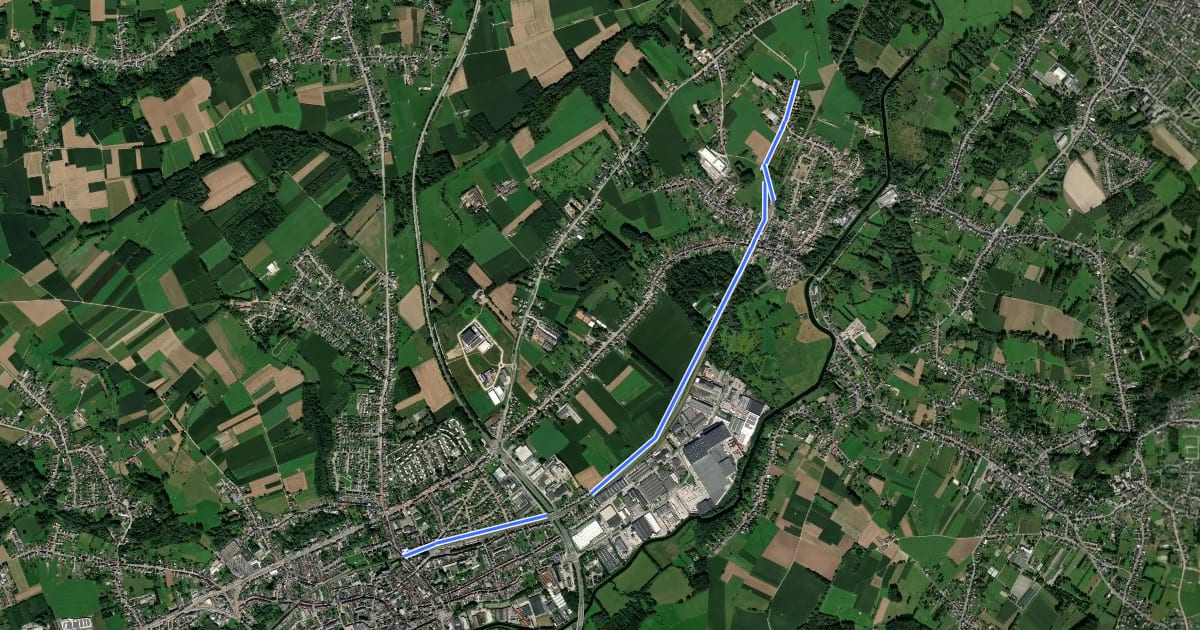 Маршрут F416 Fietssnelweg Okegem - Ninove на спутниковом снимке