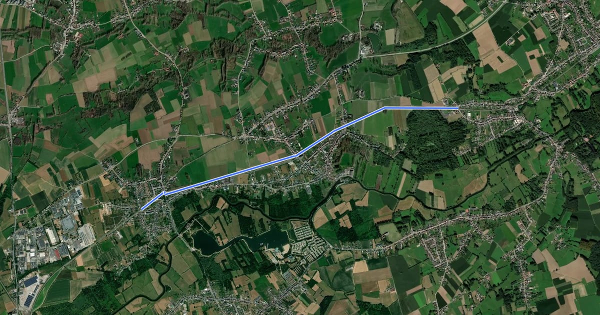 Маршрут F416 Fietssnelweg Zandbergen - Geraardsbergen (wenslijn) на спутниковом снимке