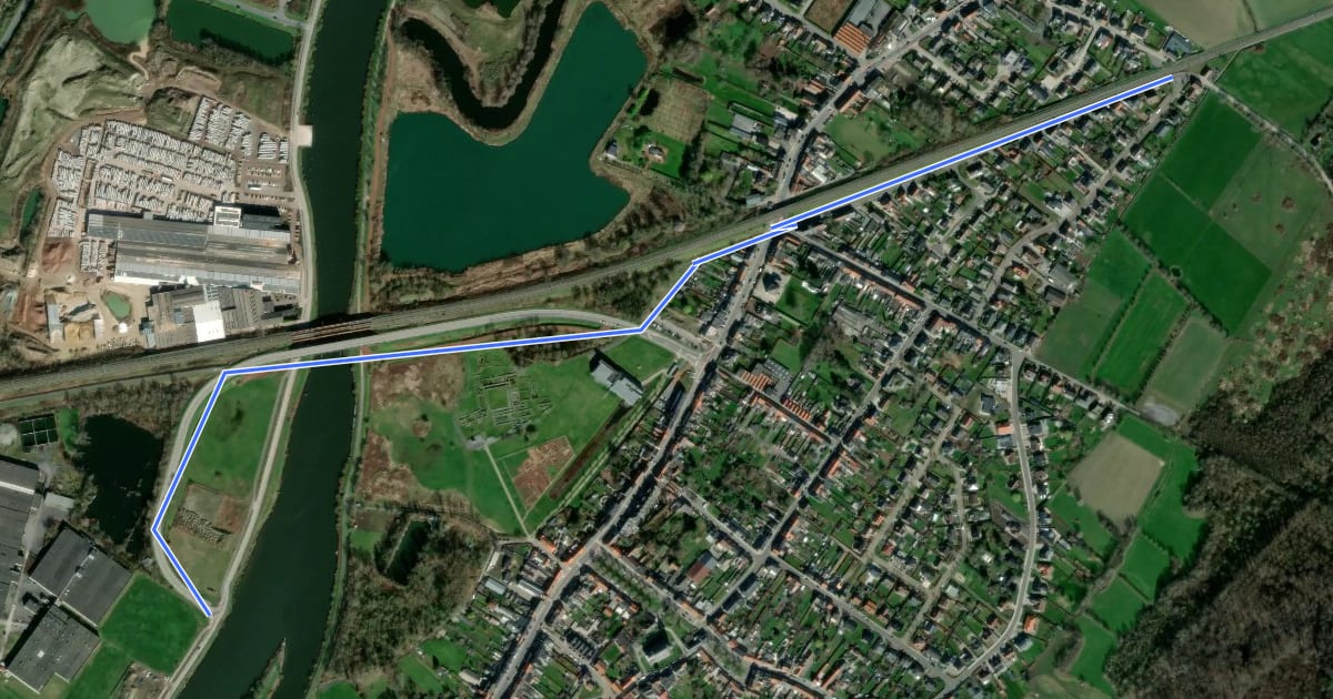 Маршрут F419 Fietssnelweg Oudenaarde - Ename на спутниковом снимке