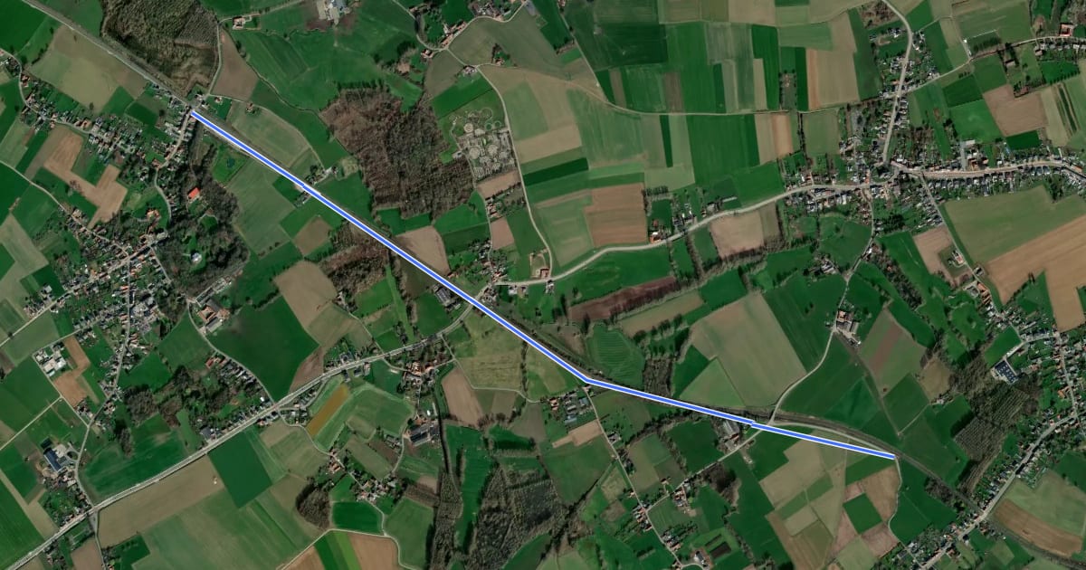 Маршрут F419 Fietssnelweg Roborst - Sint-Goriks-Oudenhove (wenslijn) на спутниковом снимке
