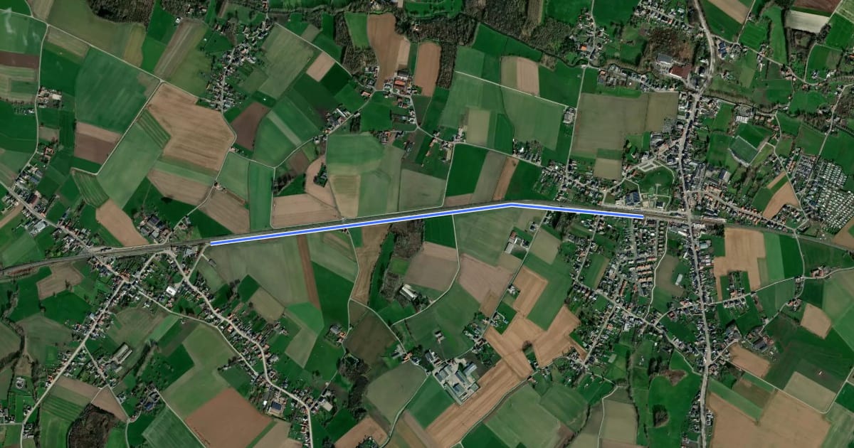 Маршрут F419 Fietssnelweg Sint-Goriks-Oudenhove - Munkzwalm на спутниковом снимке