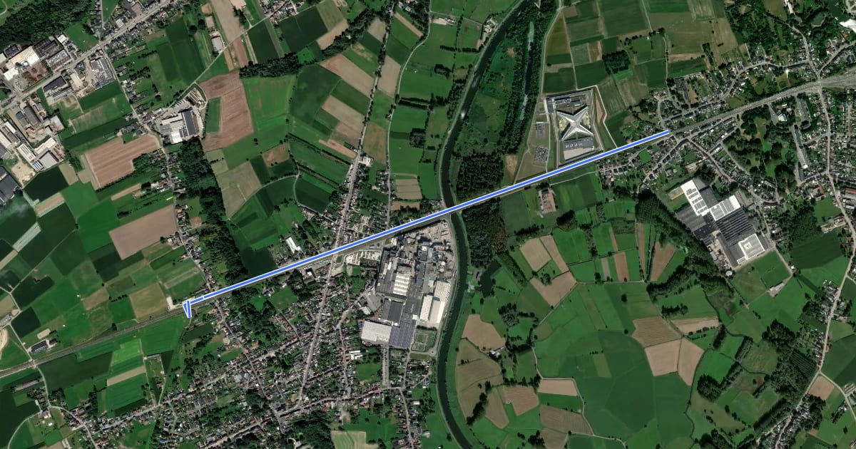 Маршрут F43/F44 Fietssnelweg Oudegem - Dendermonde на спутниковом снимке