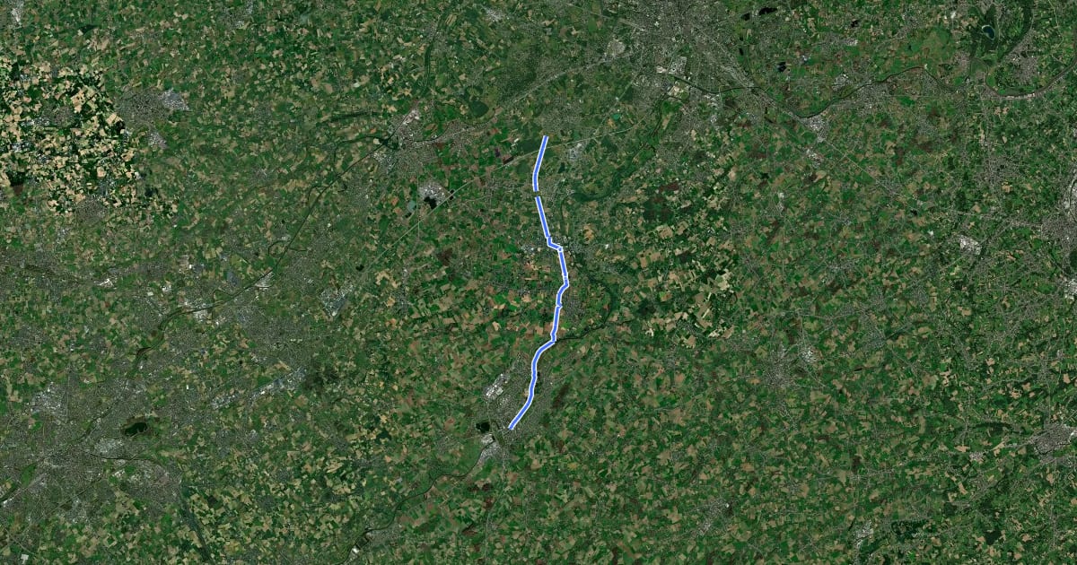 Маршрут F45 Fietssnelweg De Pinte - Oudenaarde на спутниковом снимке