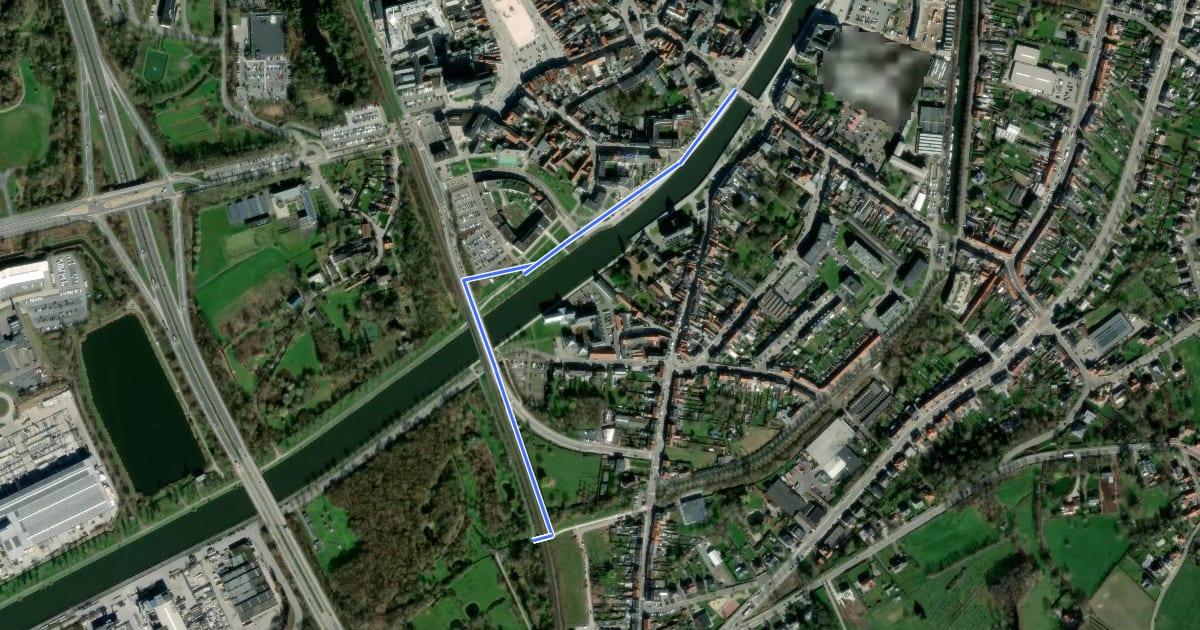 Маршрут F45 Fietssnelweg Oudenaarde (wenslijn) на спутниковом снимке