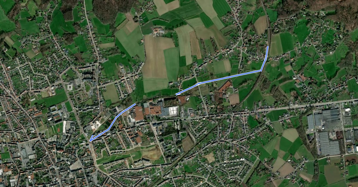 Маршрут F45 Fietssnelweg Ronse на спутниковом снимке