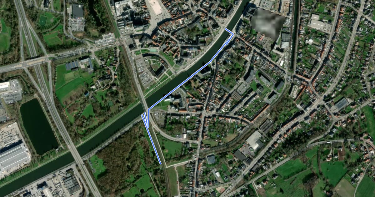 Маршрут F45Alt Fietssnelweg Oudenaarde (omleiding) на спутниковом снимке