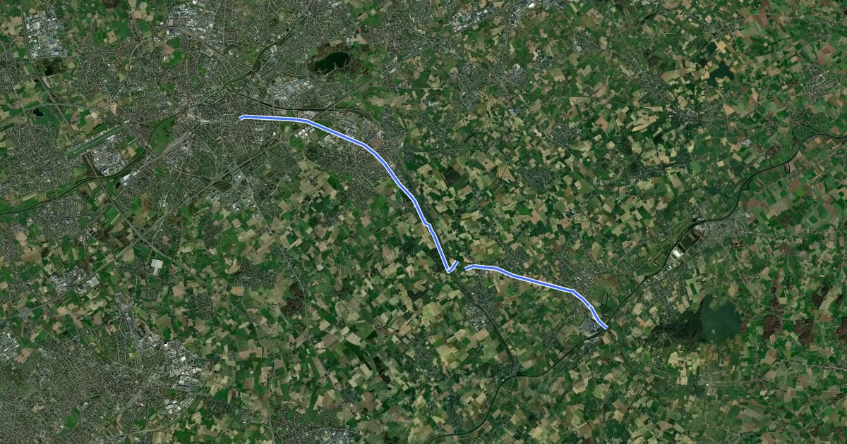 Маршрут F46 Fietssnelweg Avelgem - Kortrijk на спутниковом снимке