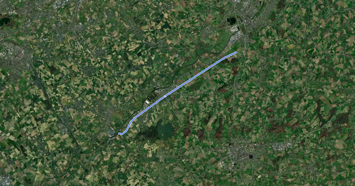Маршрут F46 Fietssnelweg Leupegem - Ruien на спутниковом снимке