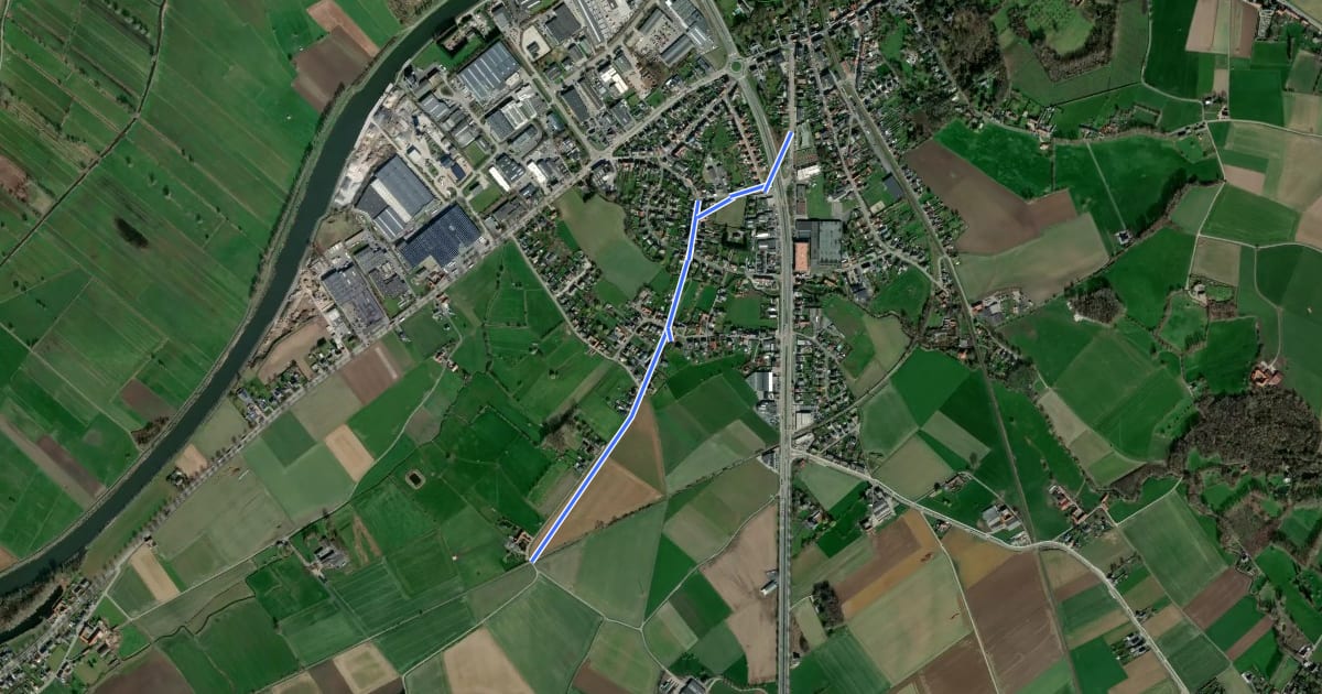 Маршрут F46Alt Fietssnelweg Leupegem (omleiding) на спутниковом снимке