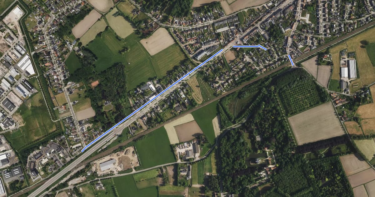 Маршрут F4alt Fietssnelweg Beveren N70 (omleiding) на спутниковом снимке