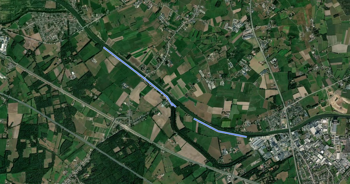 Маршрут F6 Fietssnelweg Aalter на спутниковом снимке
