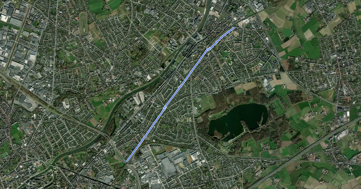 Маршрут F7 Fietssnelweg Harelbeke - Stasegem на спутниковом снимке