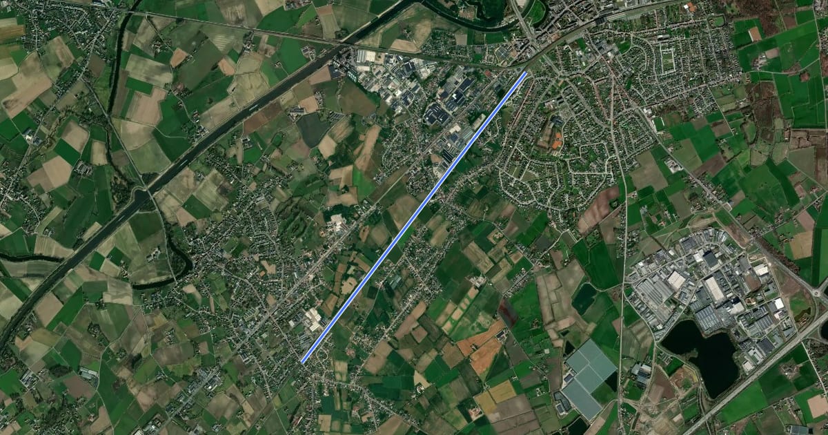 Маршрут F7 Fietssnelweg Machelen - Deinze на спутниковом снимке