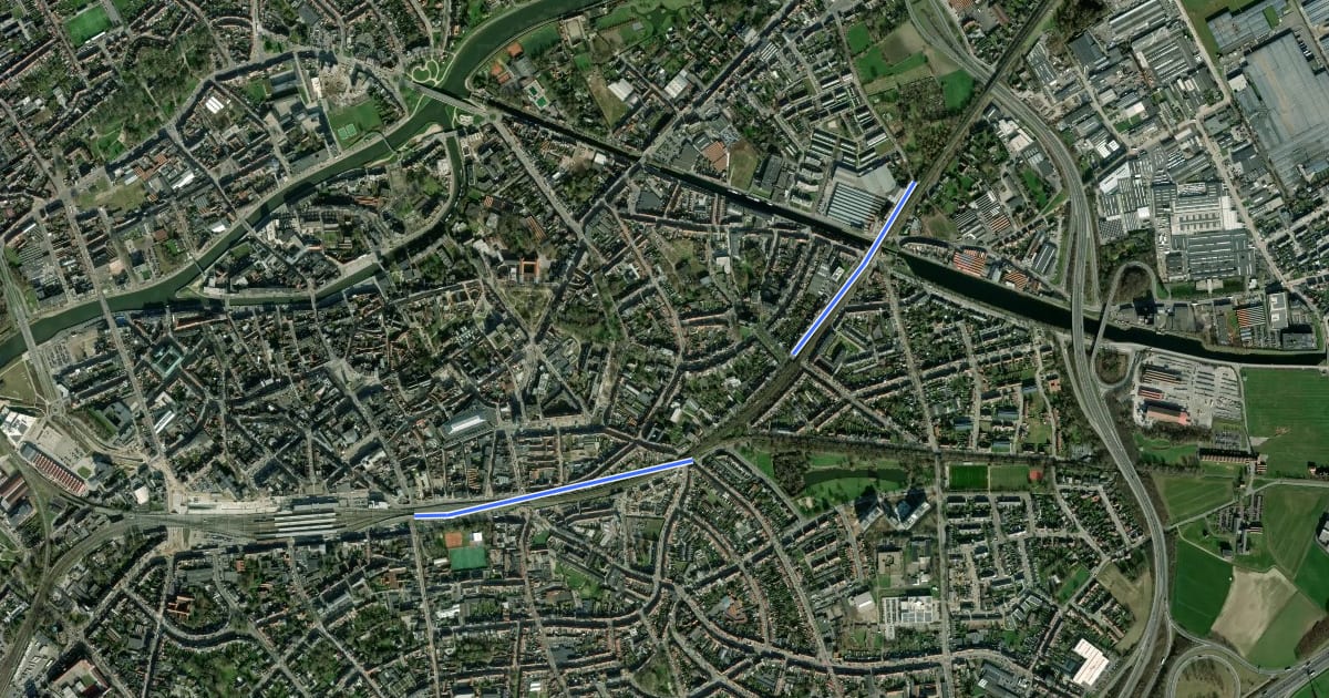 Маршрут F7 Fietssnelweg Stasegem - Kortrijk на спутниковом снимке