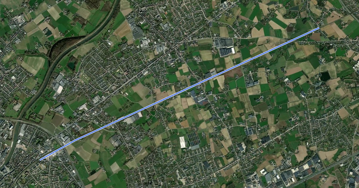 Маршрут F7 Fietssnelweg Waregem - Harelbeke (wenslijn) на спутниковом снимке