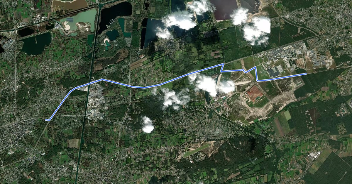 Маршрут F71 Fietssnelweg Lommel - Mol (wenslijn) на спутниковом снимке