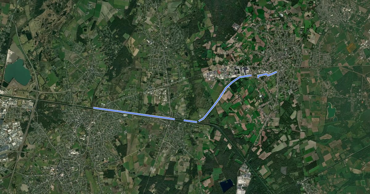 Маршрут F71 Fietssnelweg Pelt-Hamont на спутниковом снимке