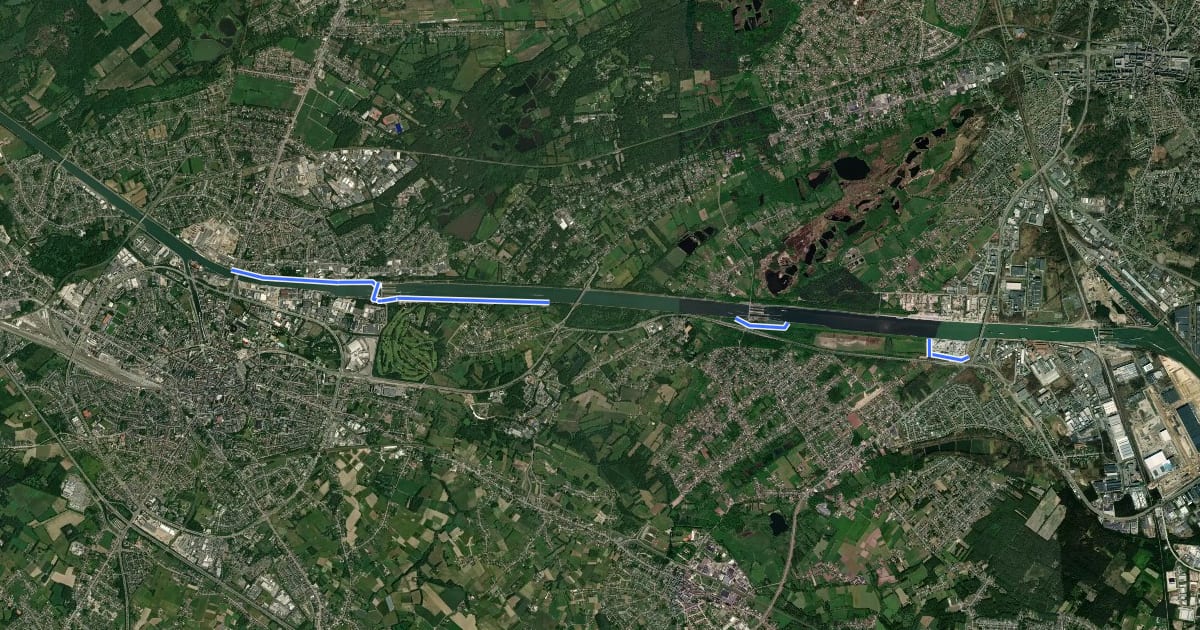 Маршрут F72 Fietssnelweg Hasselt - Diepenbeek-Genk на спутниковом снимке