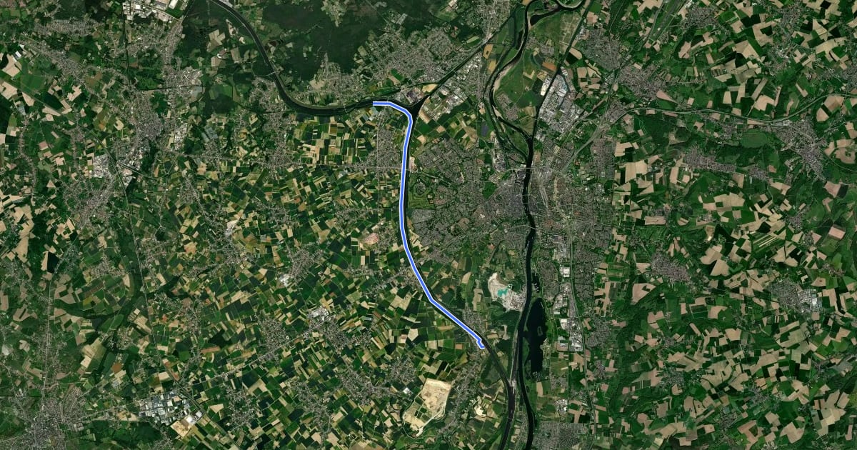 Маршрут F722 Fietssnelweg Genk - Riemst на спутниковом снимке
