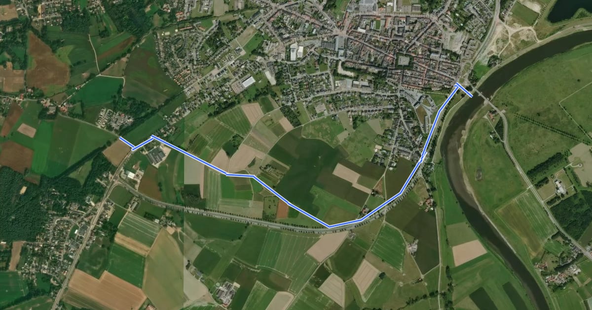 Маршрут F731 Fietssnelweg Maaseik (richting Roermond) на спутниковом снимке
