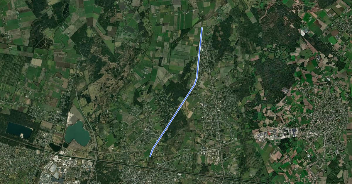 Маршрут F74 Fietssnelweg Hamont-Achel на спутниковом снимке
