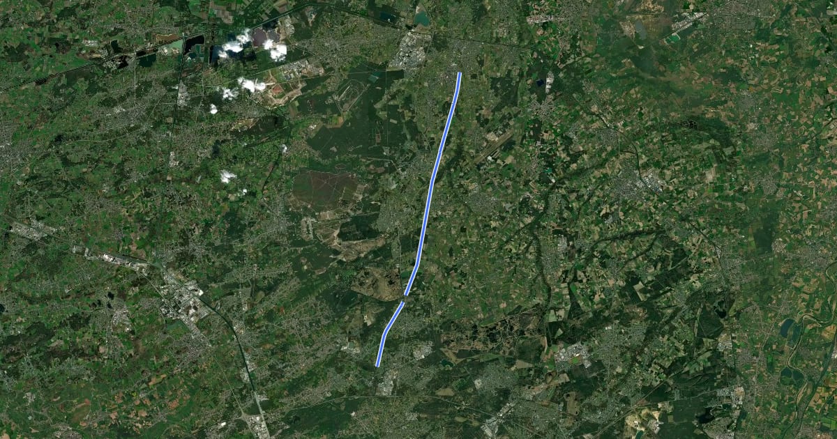 Маршрут F74 Fietssnelweg Neerpelt - Voort на спутниковом снимке