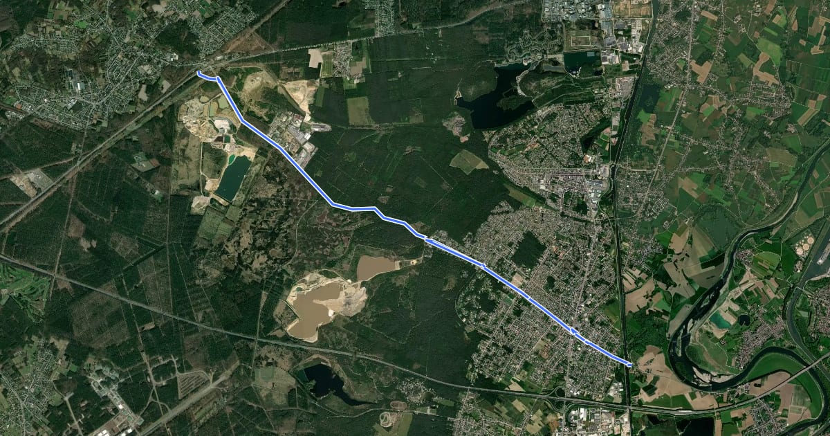 Маршрут F75 Fietssnelweg Beringen - Maasmechelen на спутниковом снимке