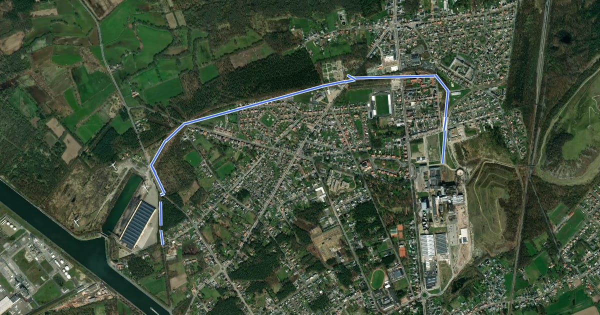 Маршрут F753 Fietssnelweg Beringen (Mijn) на спутниковом снимке