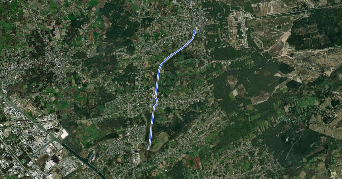 Маршрут F754 Fietssnelweg Beringen - Leopoldsburg на спутниковом снимке