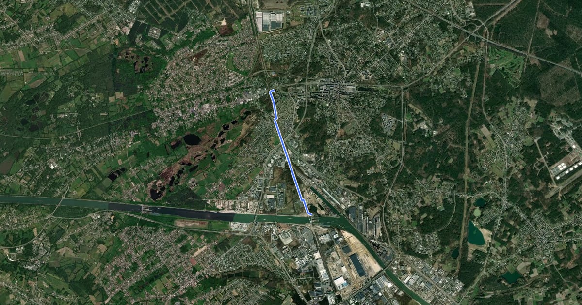 Маршрут F76 Fietssnelweg Langerlo (wenslijn) на спутниковом снимке